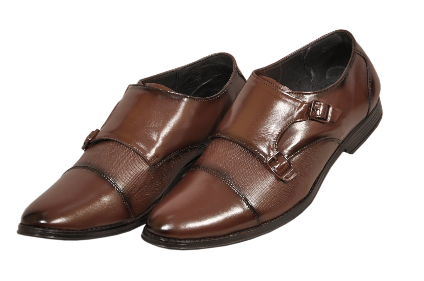 Li Cardin Double Monk Strap Leather Shoes for Men