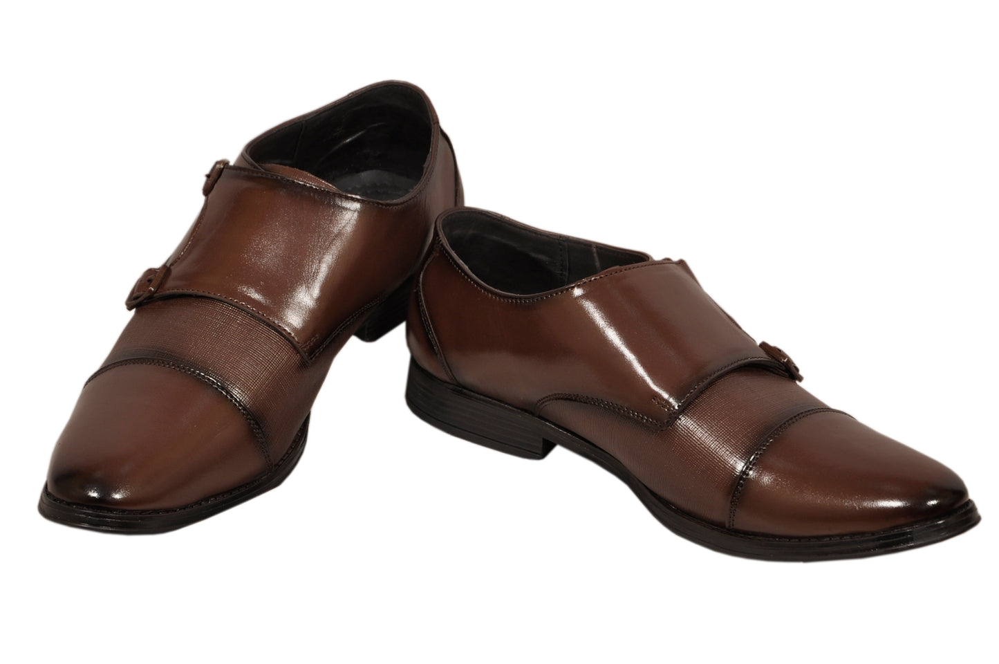 Li Cardin Double Monk Strap Leather Shoes for Men