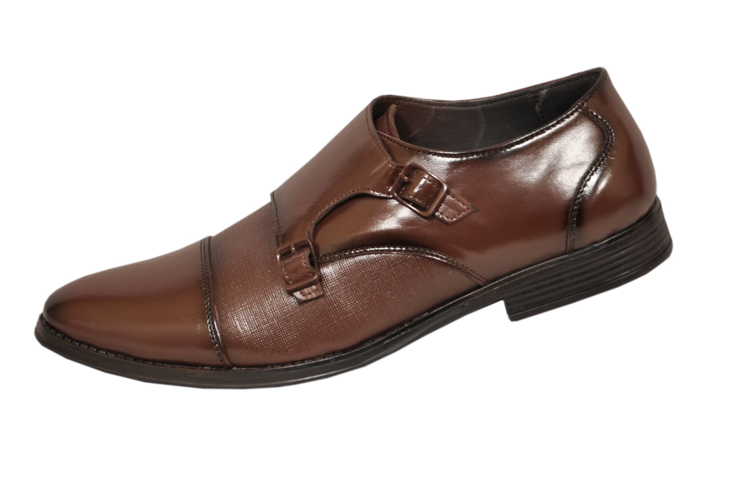 Li Cardin Double Monk Strap Leather Shoes for Men