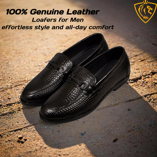 Loafers Black Genuine Leather